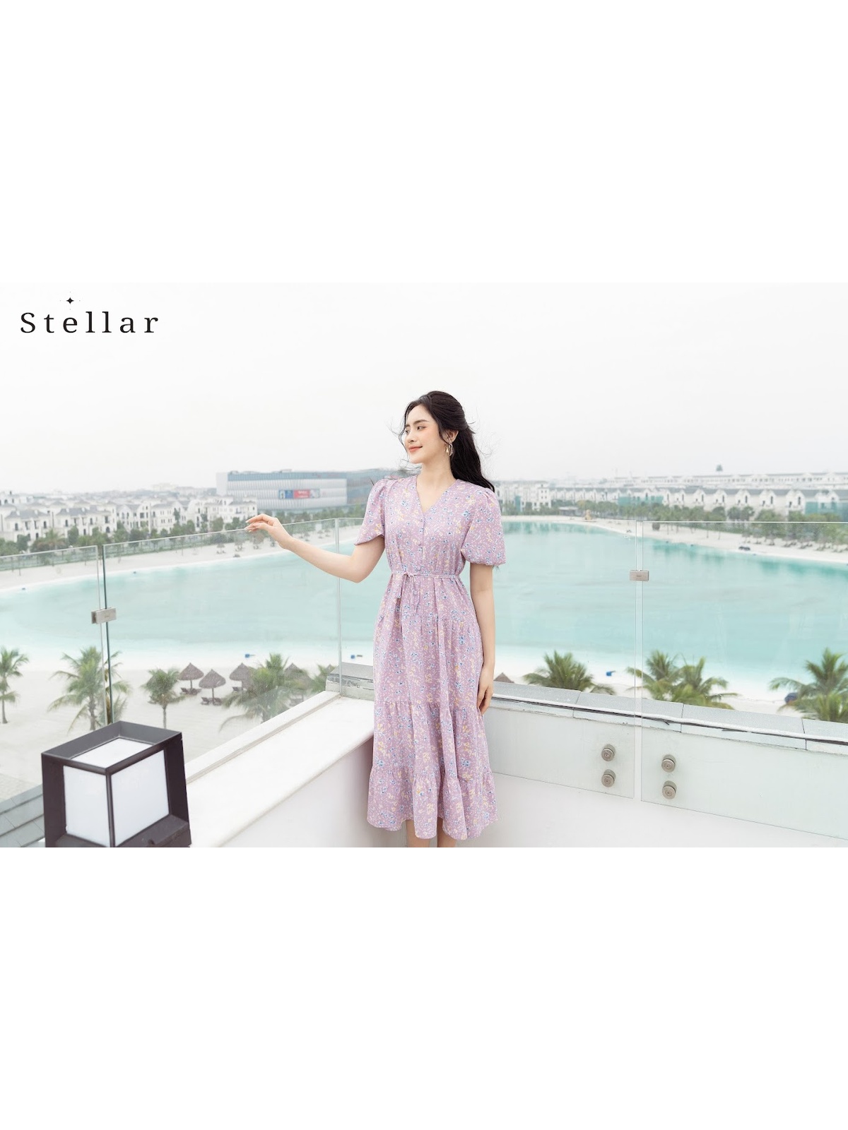 Đầm maxi tím lilac