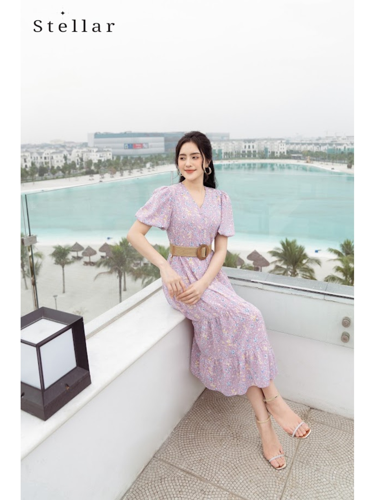Đầm maxi tím lilac