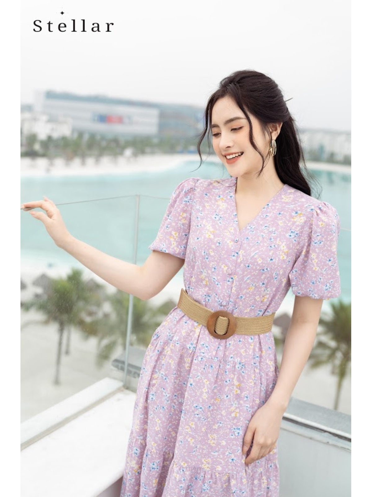 Đầm maxi tím lilac
