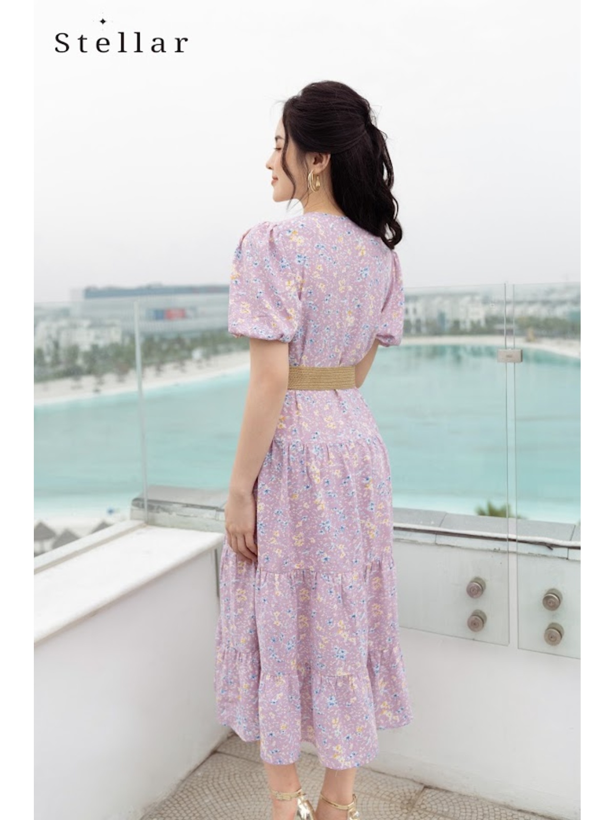 Đầm maxi tím lilac