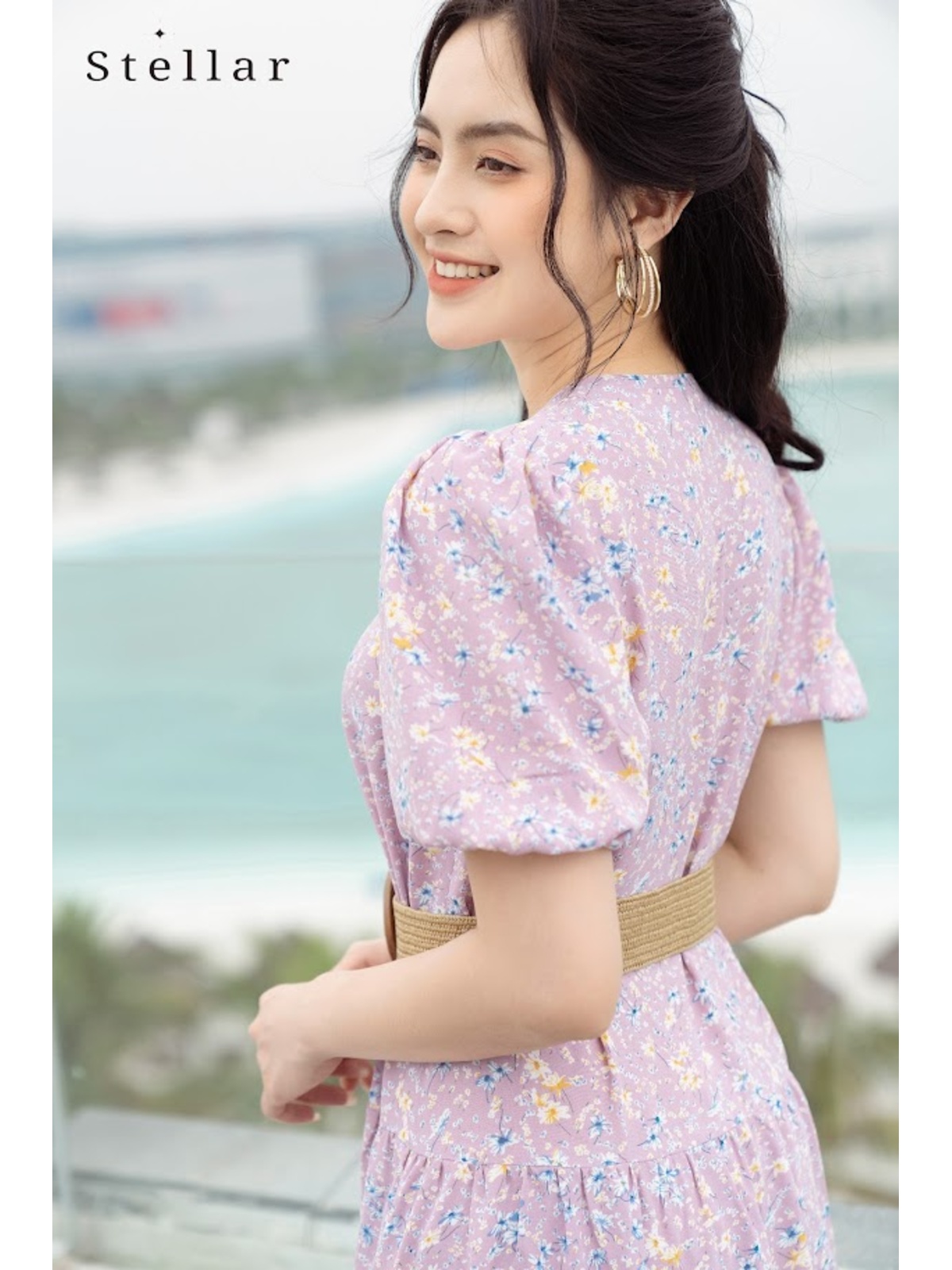 Đầm maxi tím lilac