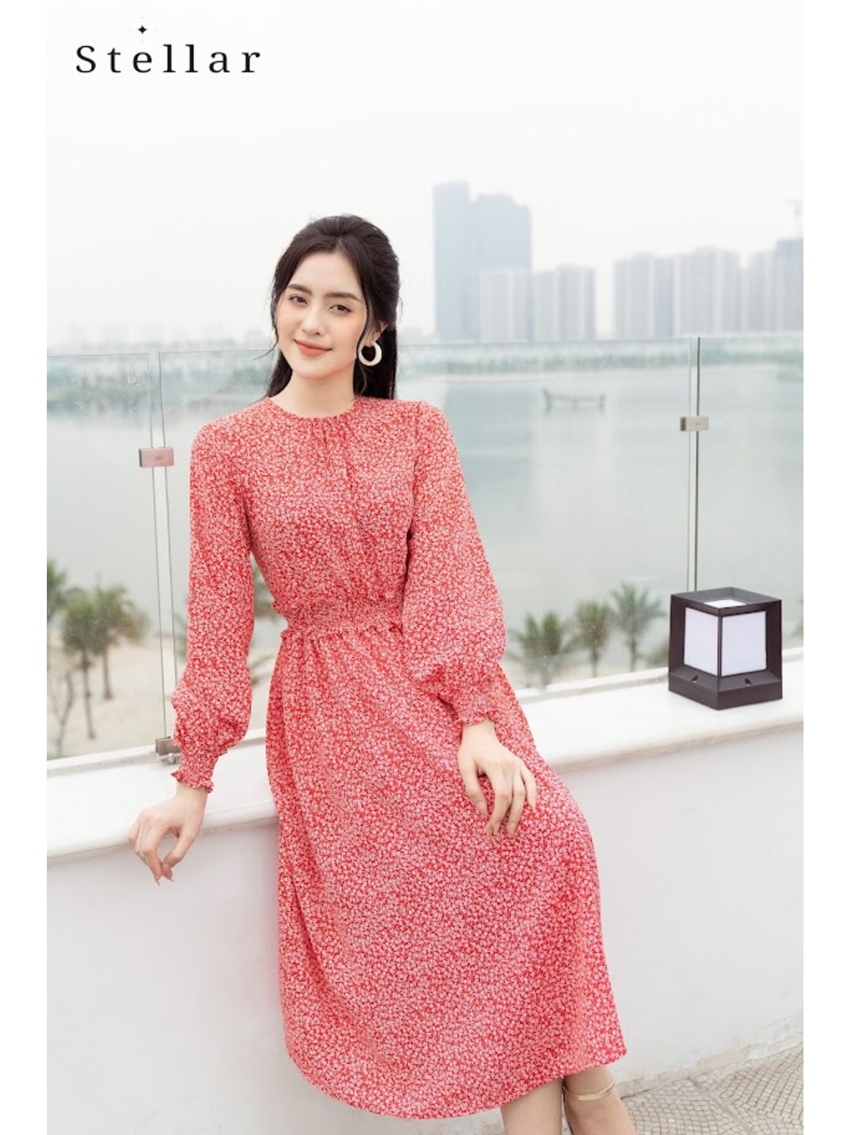 Đầm chấm bi hồng