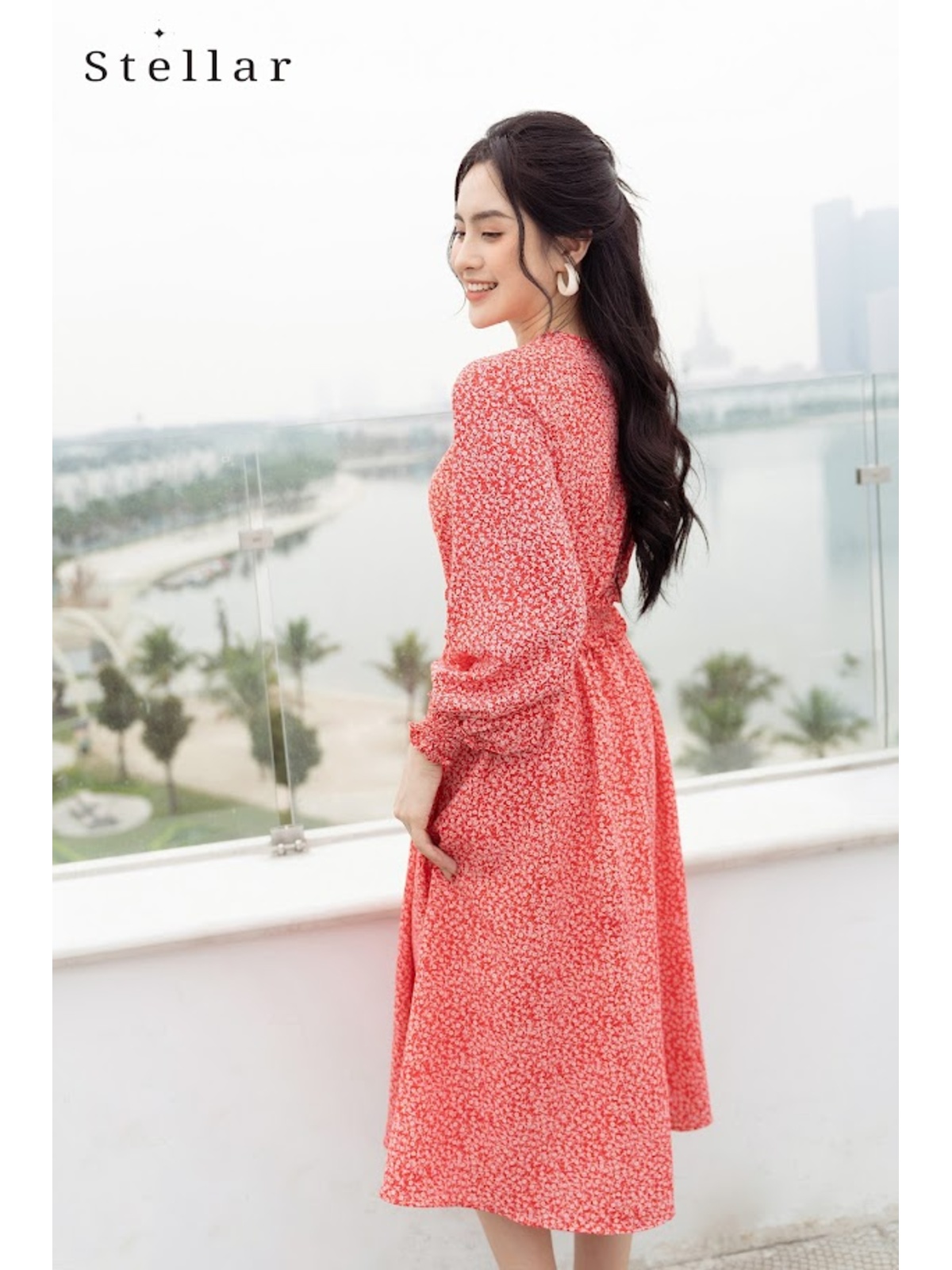 Đầm chấm bi hồng