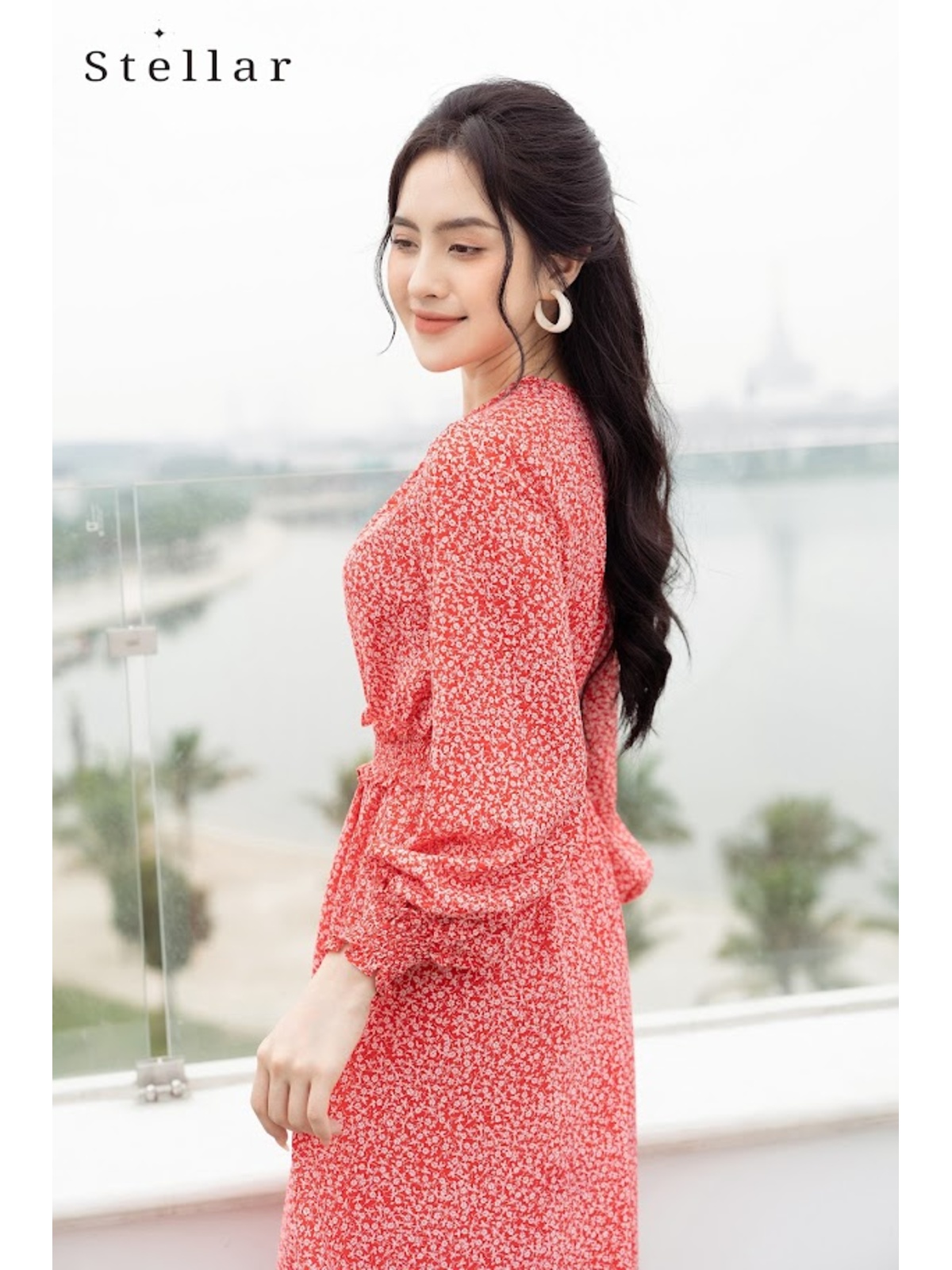 Đầm chấm bi hồng