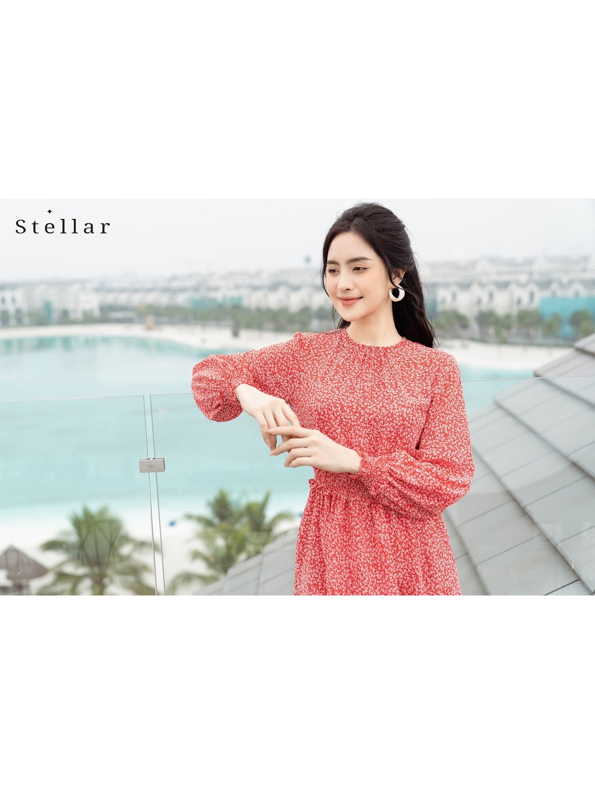 Đầm chấm bi hồng