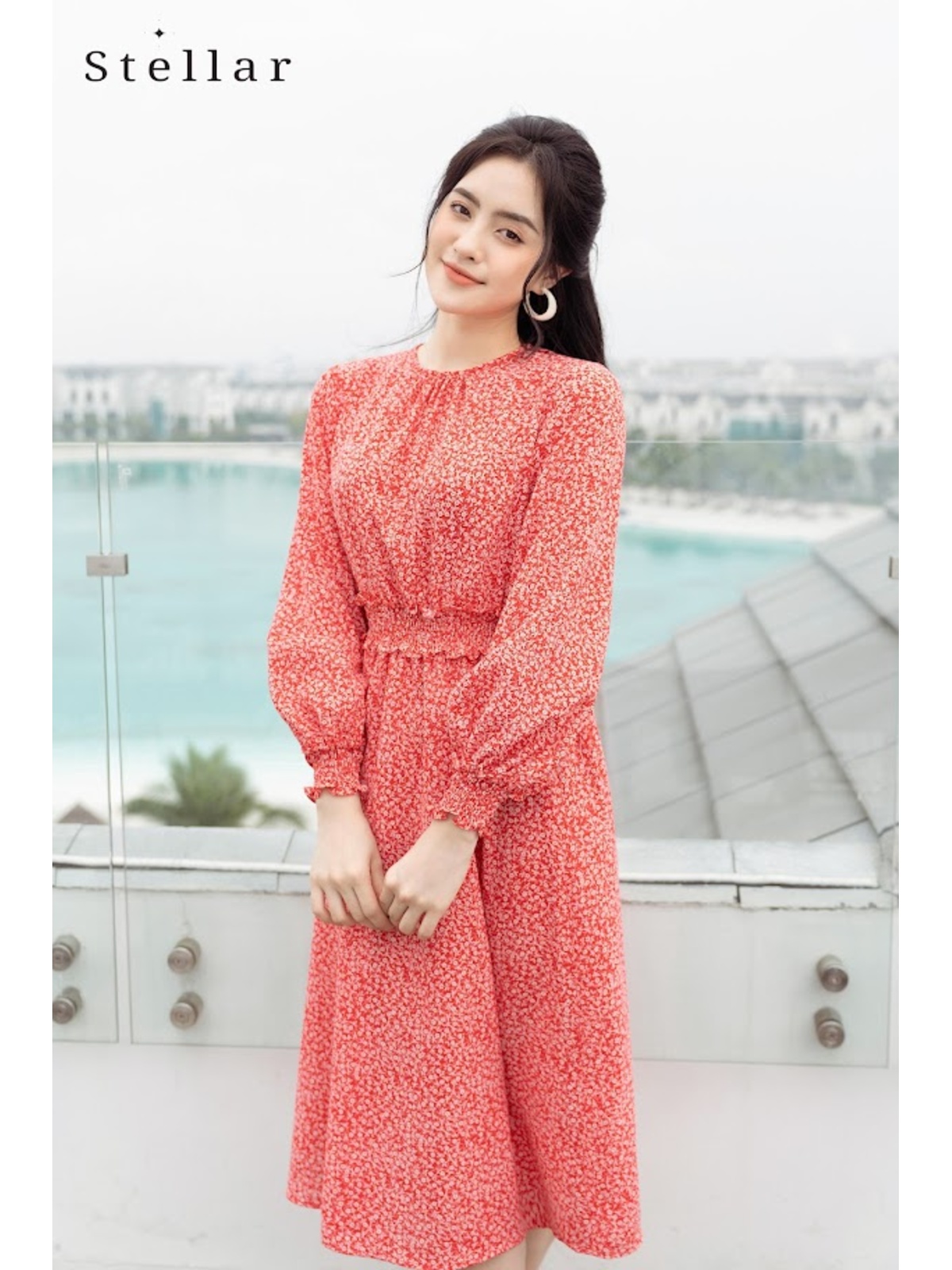 Đầm chấm bi hồng