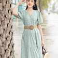 Đầm maxi xanh bạc hà