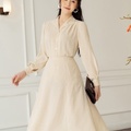  Set chấm bi nhỏ trắng be