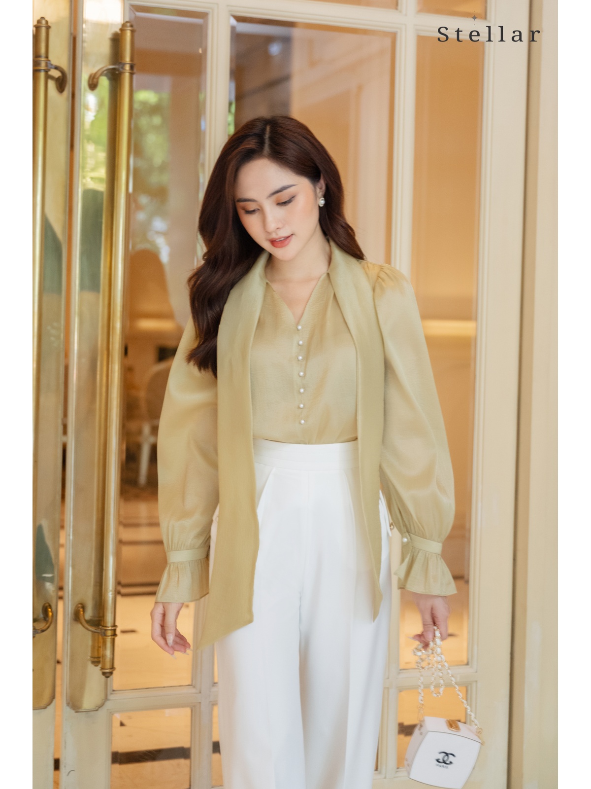 Quần xuông A nhẹ, cạp cao