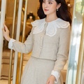 Chân váy dạ tweed xoè rủ