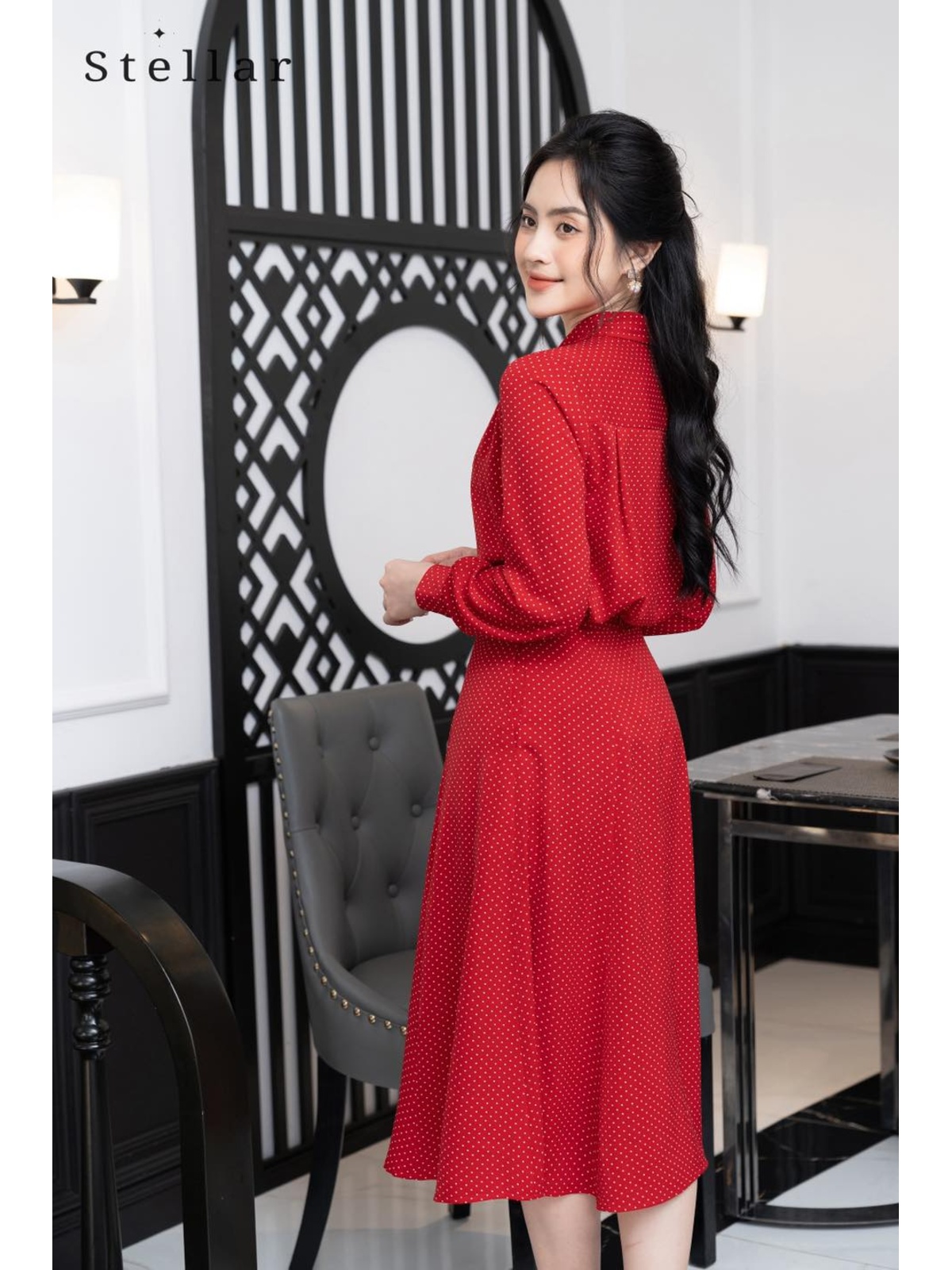 Set chấm bi nhỏ đỏ