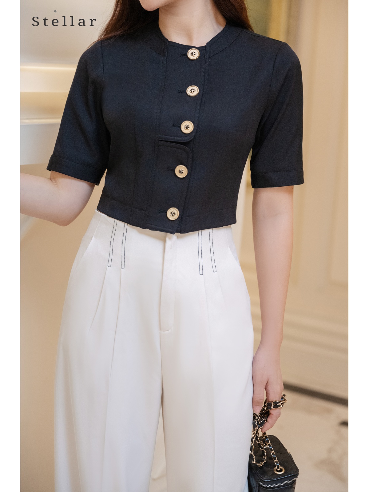 Áo vest cộc, croptop đen