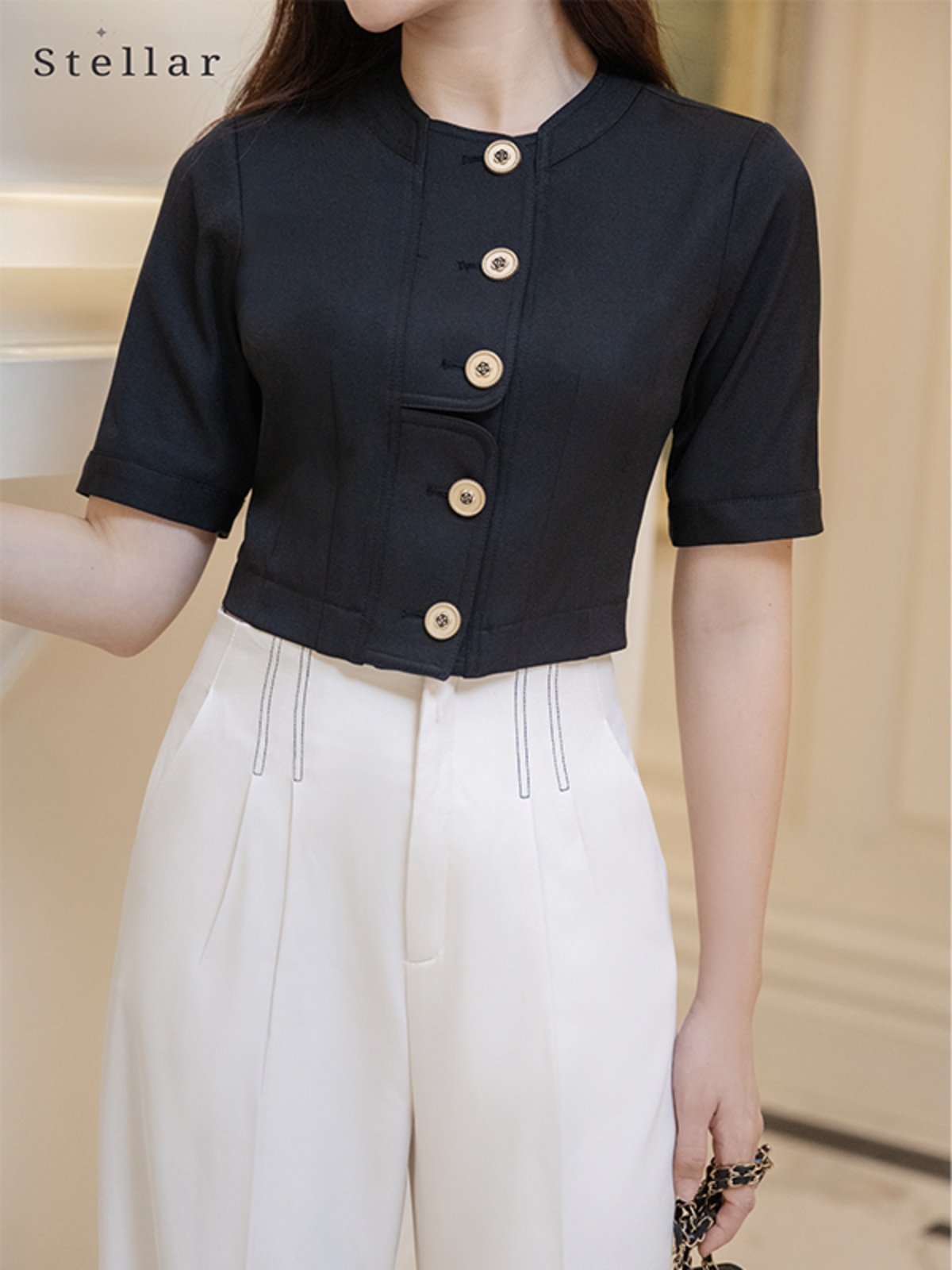 Áo vest cộc, croptop đen