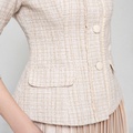 Áo dạ tweed kẻ caro chỉ nhung