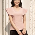 Áo hồng pastel dáng peplum