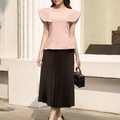 Áo hồng pastel dáng peplum