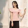 Áo hồng pastel dáng peplum