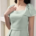 Áo sơ mi peplum xanh mint